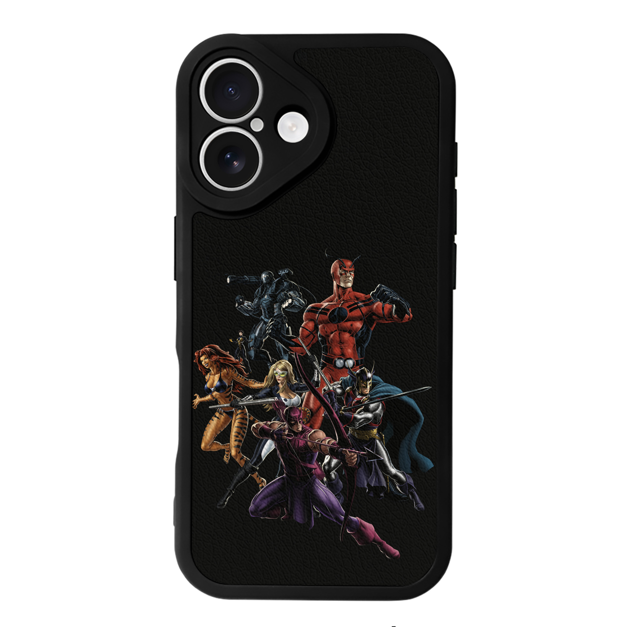 （画像用） アベンジャーズ The Avengers 【iPhone 16シリーズ対応】シリコンスマホケース（レザー調） 材質：シリコン